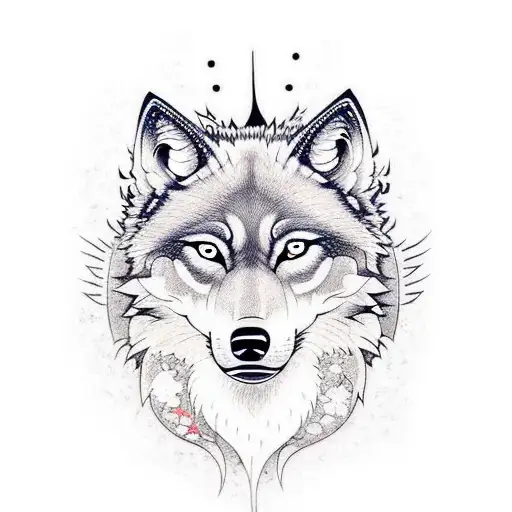 A Graffiti-inspired Wolf Design Incorporating Elements Of Japanese Culture