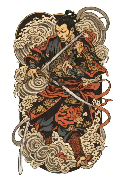 Samurai Warrior Battling
