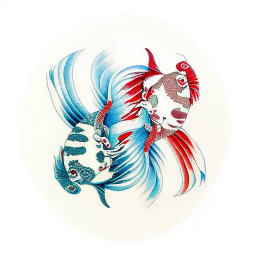 Oragmi Folded Koi Fish Ying And Yang