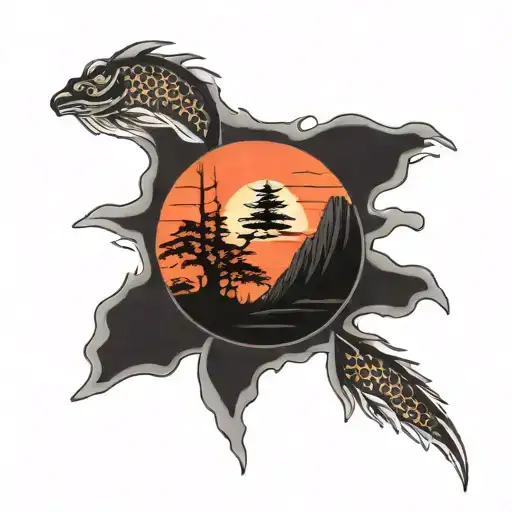 Outrun Setting Sun Scene