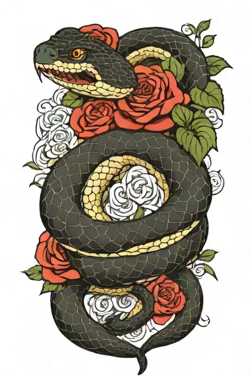 Snake And Roses