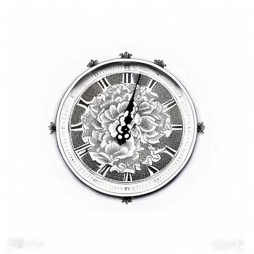 Withering Violet With Clock Face And Grim Reaper