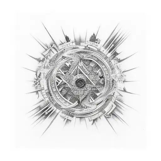 Symbol Of Chaos With Limited Depictions Of The Flexibility Of Time And Space In The Background