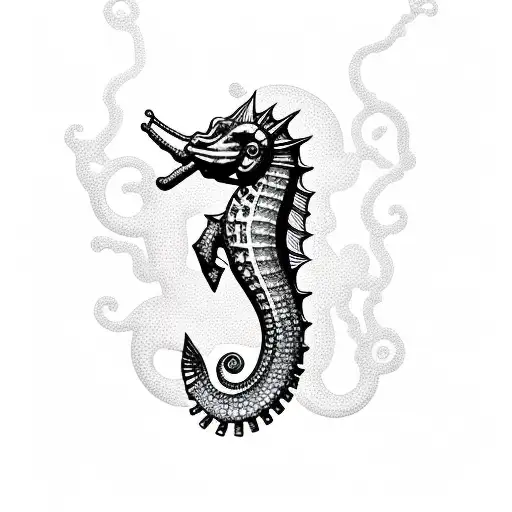 Sea Horse In Shape Of Letter F