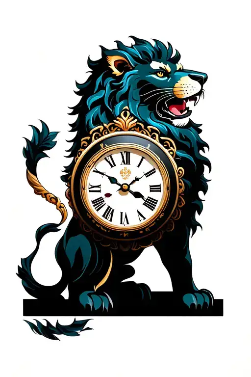 Lion Clock With A