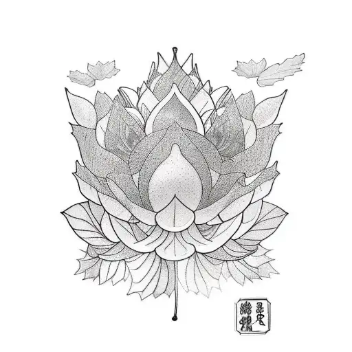 Mapple Leaf And Lotus Flower
