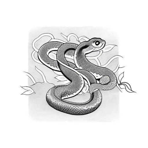 Snake On A Flower Vine