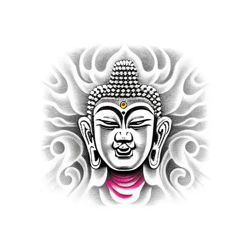 Half Head Buddha And The Other Demon