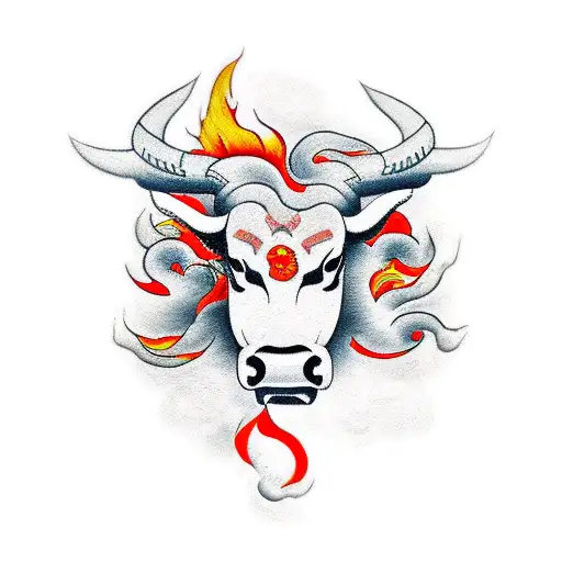 Bull With Fire