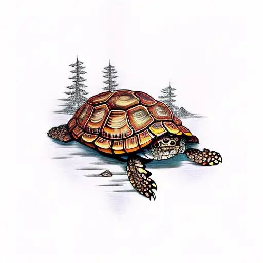 Box Turtle In A Cedar Forest