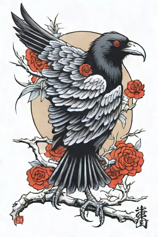 Crow With Red Eyes Kanji Pupil