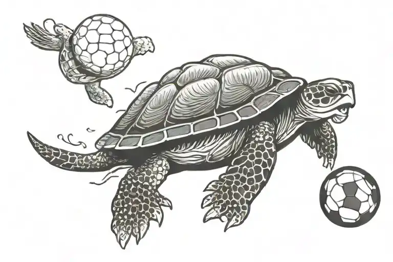 Turtle Playing Soccer