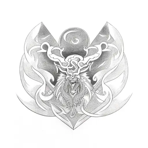 Yggdrasil And Valknut And Fenrir And Buginn And Muninn