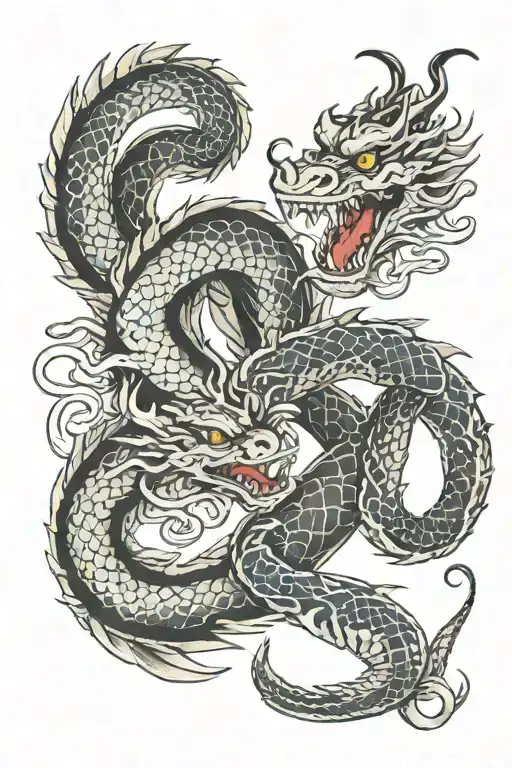 Dragon And Snake Wrapped