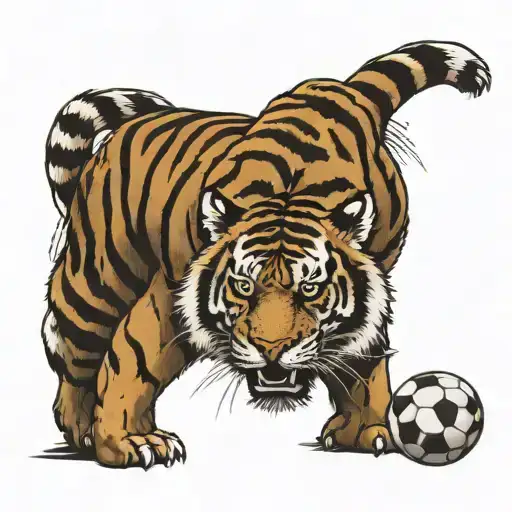 Tiger And Football