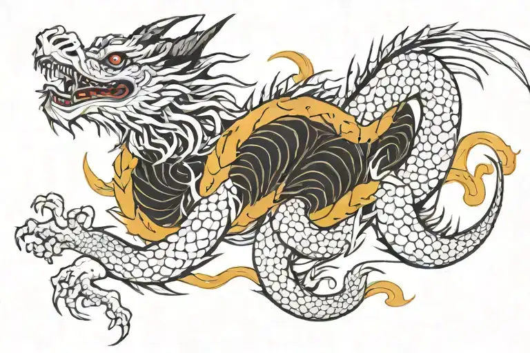 Full Chest Dragon Tattoo Design