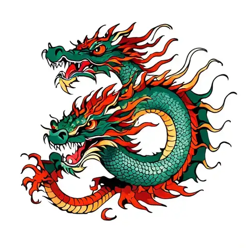 Dragon And Samurai Warrior