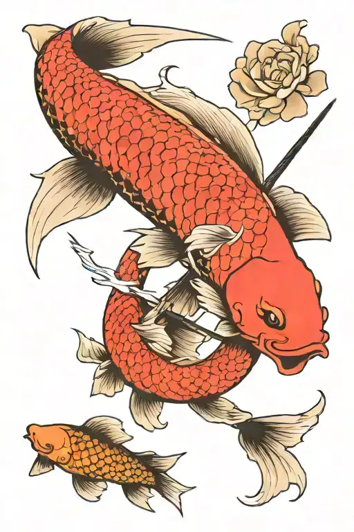 Katana With Carp Koi