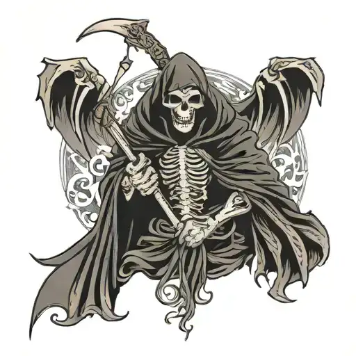 Grim Reaper Tattoo On The Back