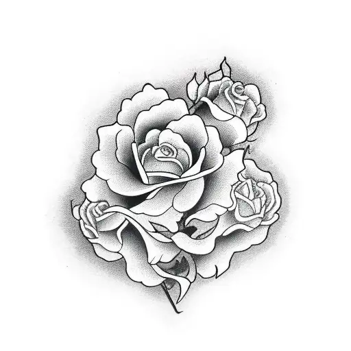 Drago Con Rose E Spade