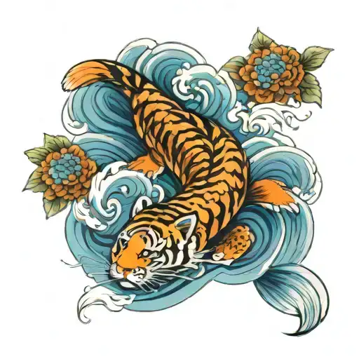 Tigers And Koi Fish