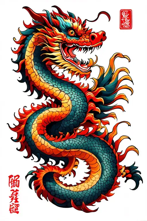 Red Chinese Dragon Wrap