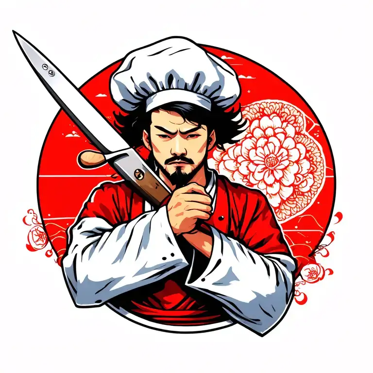 Only Chef Holding Knife