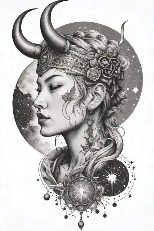 Femme Viking Et Constellation Du Cancer