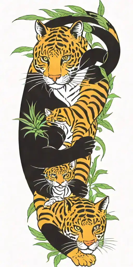 Jungle Cats Playing In The Rainforest