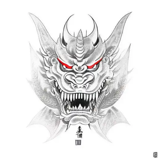 Oni Mask With A Dragon Sleeve