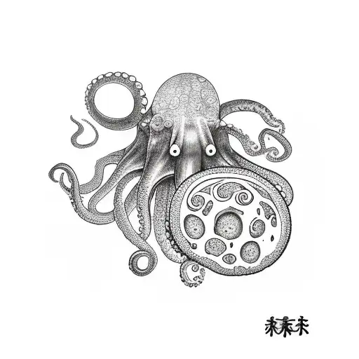 Octopus Eating A Muffin