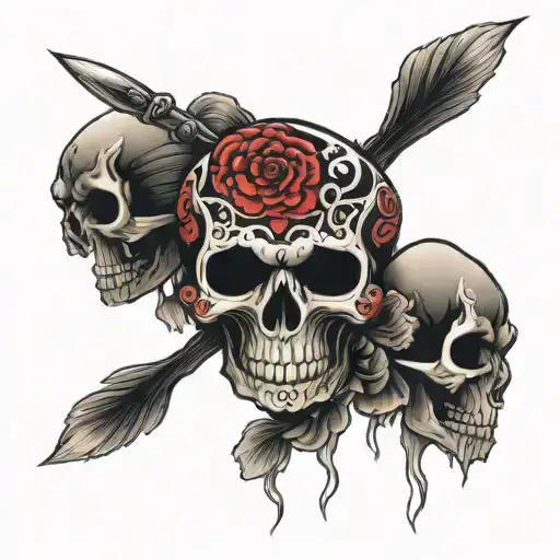 Red And Black Skull