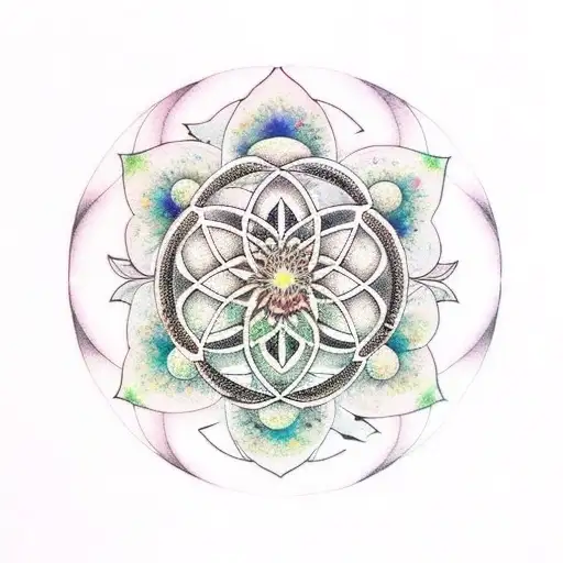 Flower Of Life Moon Butterflies Pinecones