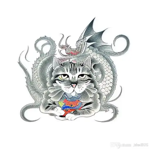 A Cat Riding On A Dragon