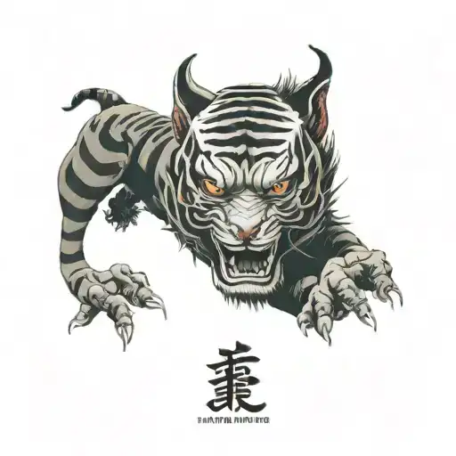 Tiger Wearing Hannya Mask