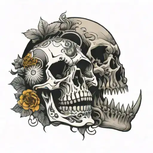 Skull And Half Moon