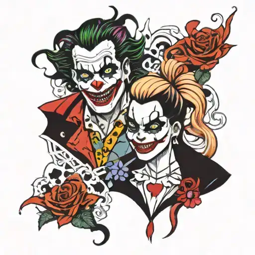 Gangster Joker And Harley Quinn