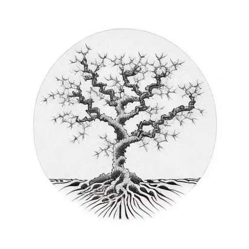 Tree Of Life Going In To A Pond