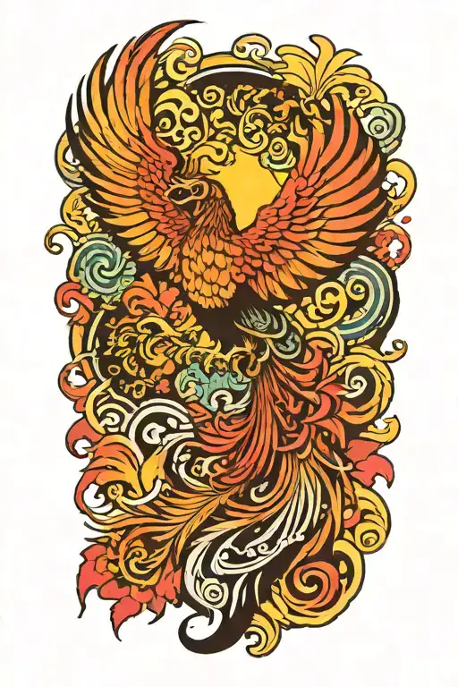 Polish Brush With Colorful Phoenix Rising