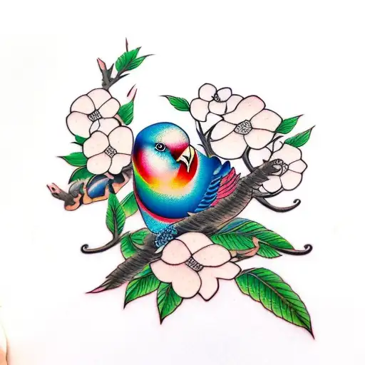 Love Bird With Dogwood