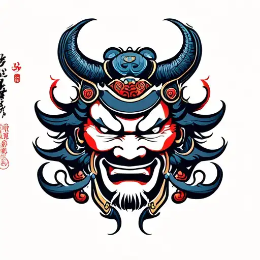 Samurai Japanese Oni Mask