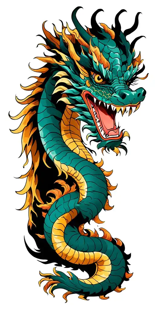 Japanese Dragon Coiled