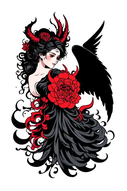 Angel And Devil Half Angel