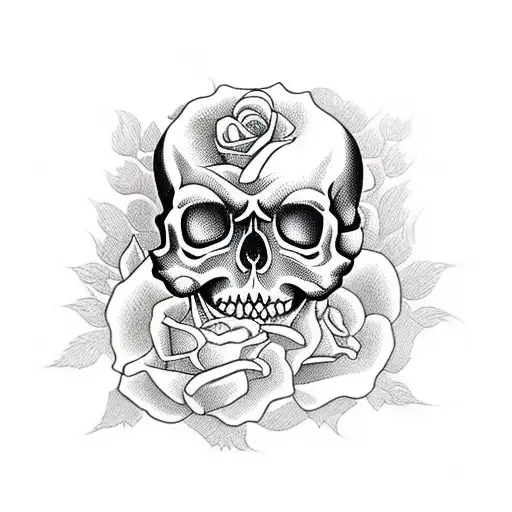 Candy Skull And Roses