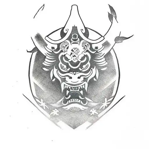 Tattoo With Samurai Head