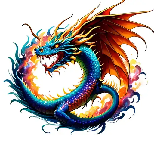 Sea Dragon Flying Through A Galaxy