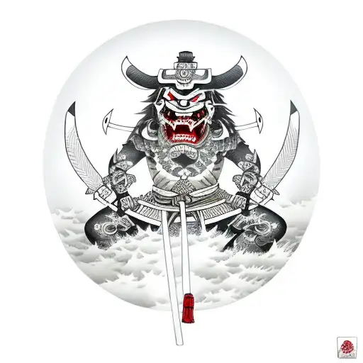 Japanese Warrior Demon With Katana