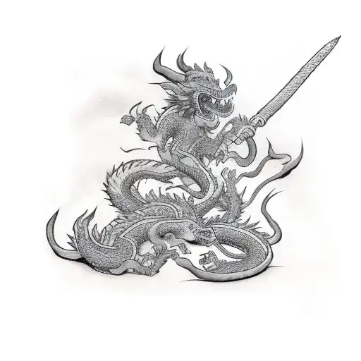 Monkey King Fighting A Dragon