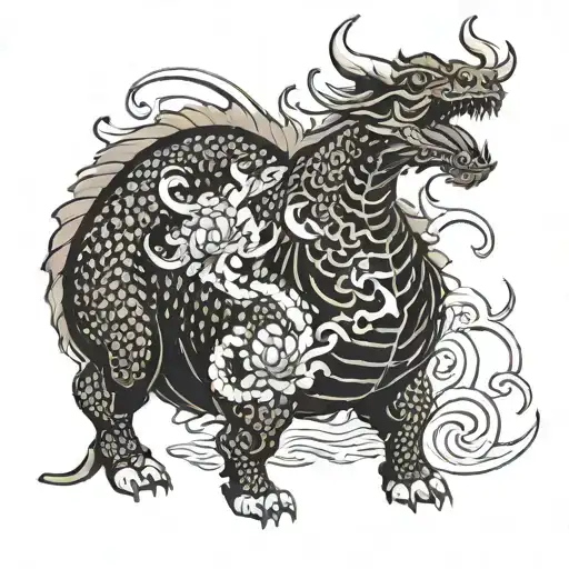 Bull Fighting A Dragon