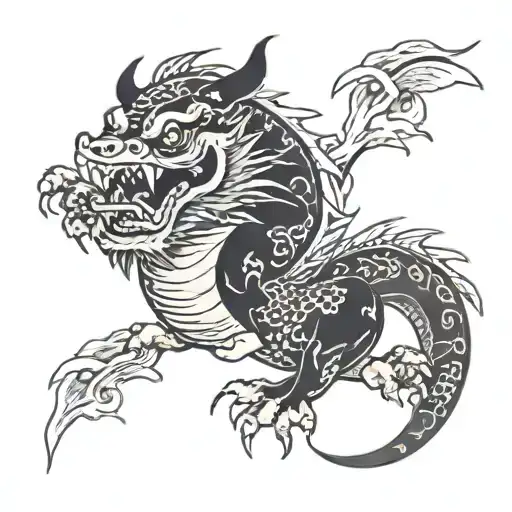 Japan Dragon With Panda